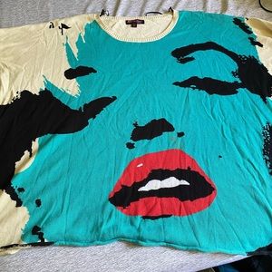 Betsey Johnson Rare Marilyn Monroe faced sweater